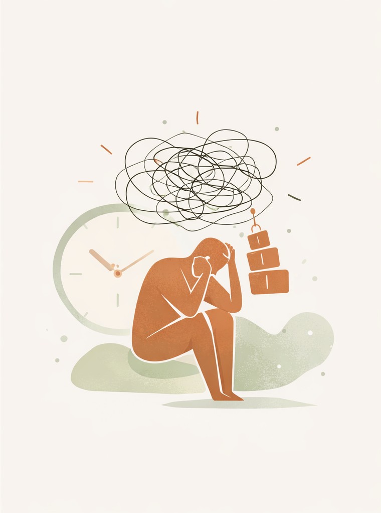 Illustration de l’épuisement mental lié au stress professionnel