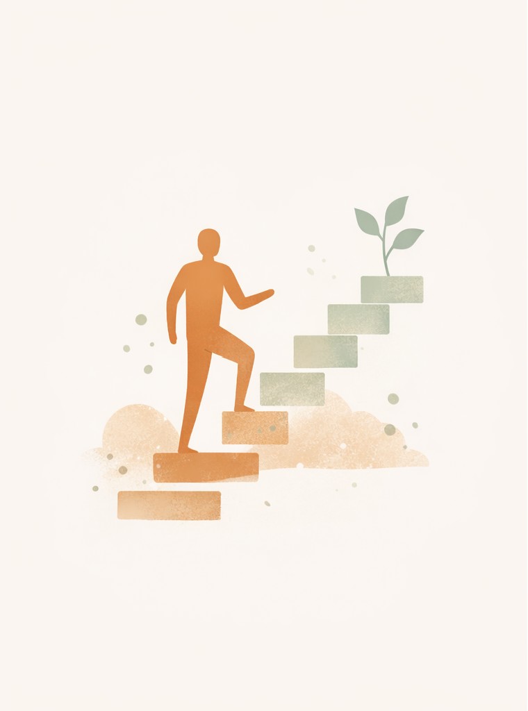 Illustration de la progression professionnelle et de la reprise de confiance dans une recherche d’emploi