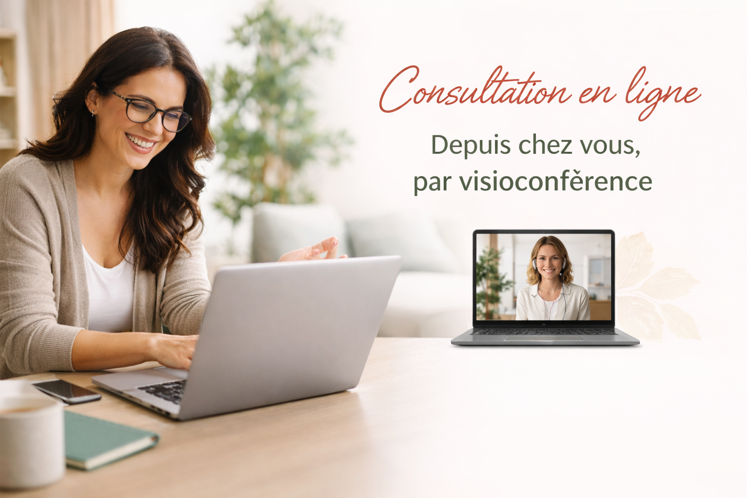 Consultation en visioconférence avec une psychologue du travail